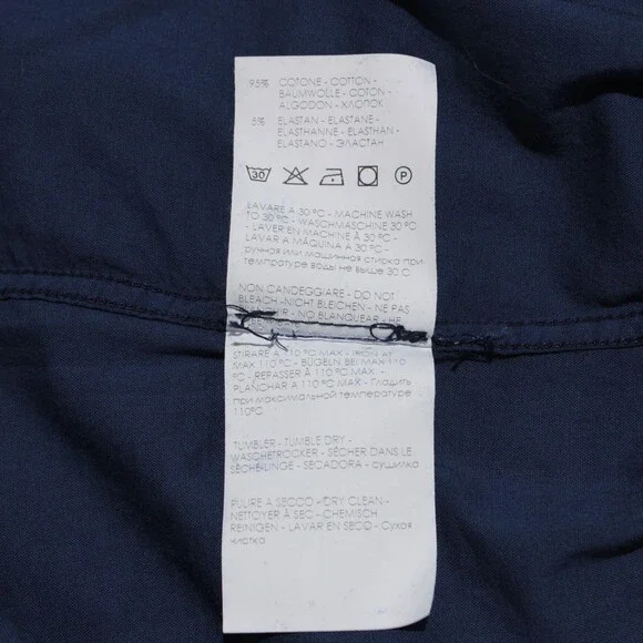 Fedeli NWT Dress Shirt Size 40 15.75 in Solid Navy Blue Cotton Blend